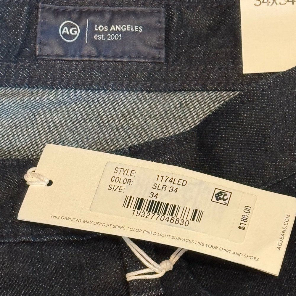 AG Graduate Tailored Leg Jeans Sailor Dark Indigo Denim NWT 34x34 - Picture 11 of 13